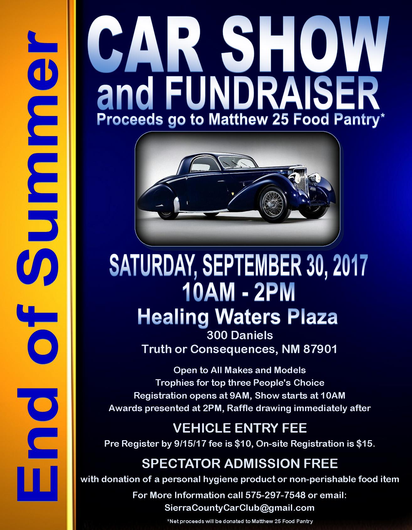 End of Summer Car Show and Fundraiser Car Show Radar