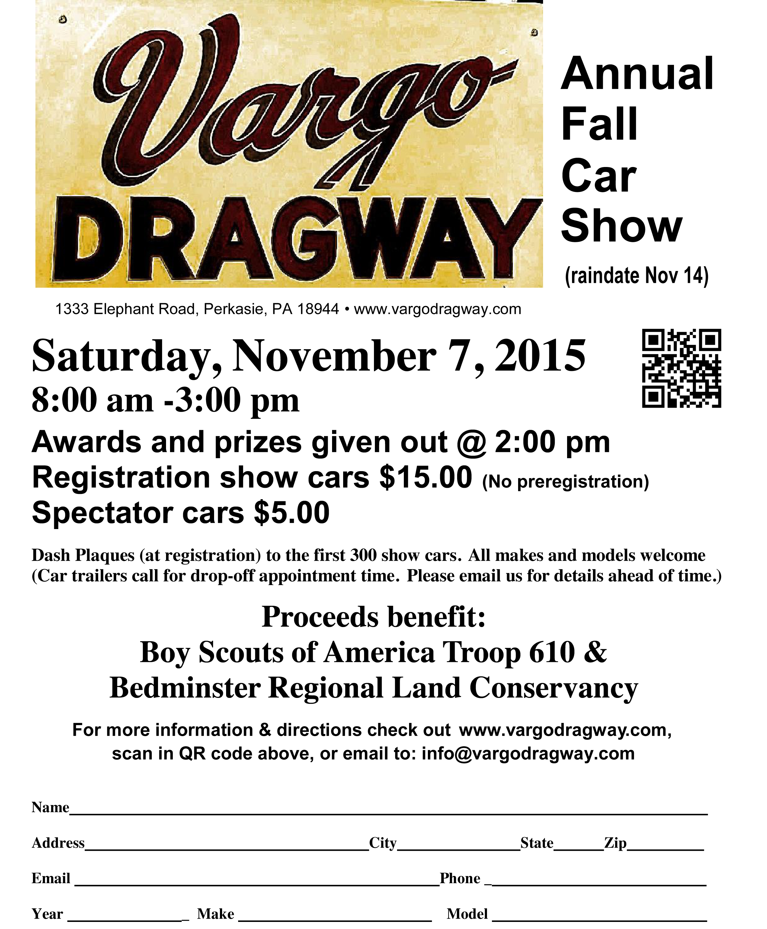 Vargo Dragway Annual Fall Car Show Car Show Radar